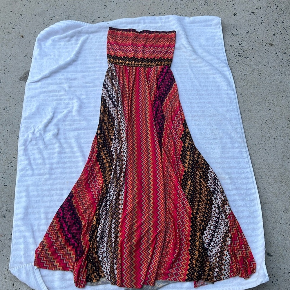 Elan Strapless dress multi color